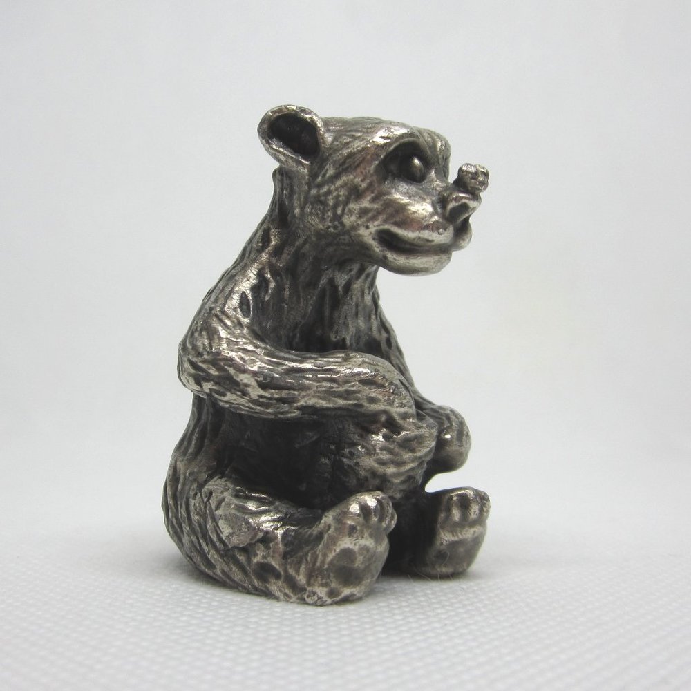 Ampersand Pewter Bear with Honey Pot miniature pewter figurine